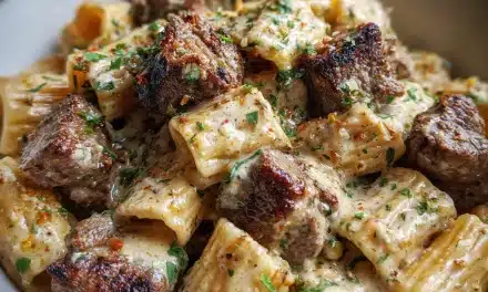 Cajun Steak Tips in Cheesy Rigatoni Parmesan Sauce – A Flavor-Packed Meal Ready in 20 Minutes