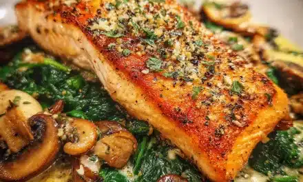 Creamy Garlic Butter Salmon with Spinach & Mushrooms – A Delightful 30-Minute Meal