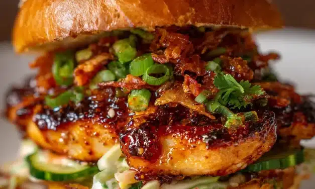 Gochujang Chicken Burgers with Kimchi Bacon Jam
