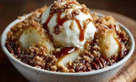 Pear, Pecan & Caramel Crumble – A Delightful Dessert Delight