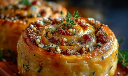 Blue Cheese, Walnut and Thyme Pull Apart Puff Pastry Twirl – A Delightful Savory Twist