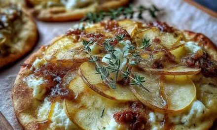 Goat Cheese & Roasted Apple Flatbread with Sweet Cinnamon Drizzle