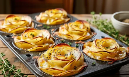 Rose-Shaped Potato Gratin Stacks – A Delightful Family-Style Dish