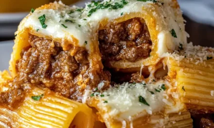 Baked Rigatoni Stuffed with Beef Ragu & Mozzarella – An Irresistible Italian Feast