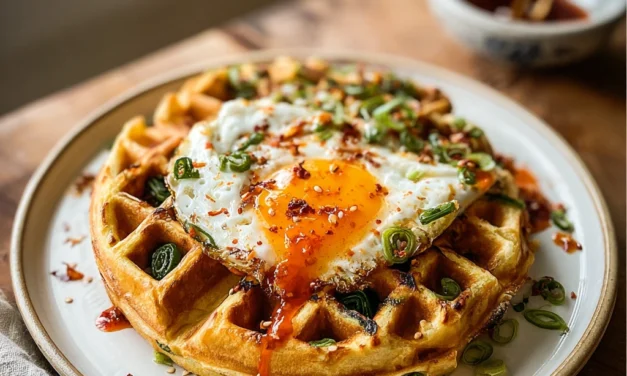 Kimchi Scallion Waffles – A Savory & Flavorful Breakfast