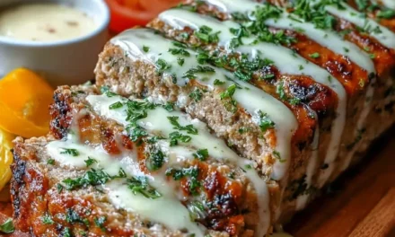 Mediterranean Meatloaf with Garlic Herb Sauce: A Quick and Flavorful Dinner
