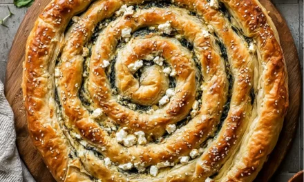 Savory Spinach & Feta Spiral Pie – A Homemade 30-Minute Delight