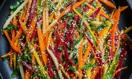 Shaved Rainbow Carrot Sesame Salad – A Perfect Lunchtime Delight