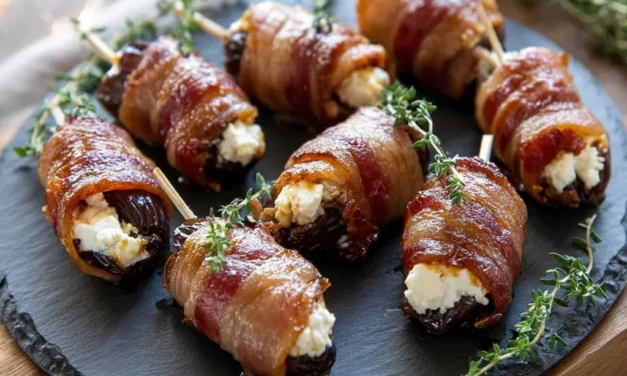 Bacon-Wrapped Dates Stuffed with Goat Cheese