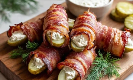 Bacon-Wrapped Pickle Spears with Cream Cheese