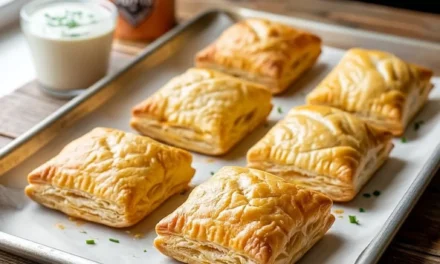 Buffalo Blitz Bites (Puff pastry stuffed with buffalo chicken dip)