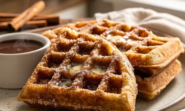 Churro Waffles with Mexican Chocolate