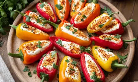 Cream Cheese Stuffed Mini Sweet Peppers with Tajin