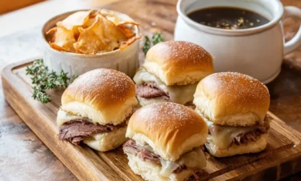 Delectable French Dip Sliders with Savory Au Jus Dip