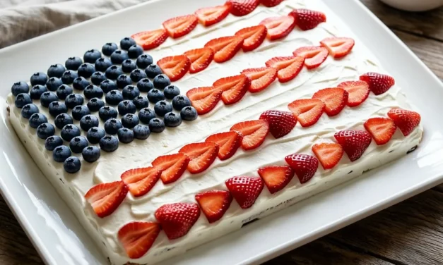Fresh Berry Chantilly Flag Cake