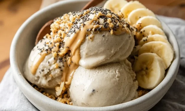 Frozen Banana Nice Cream Breakfast