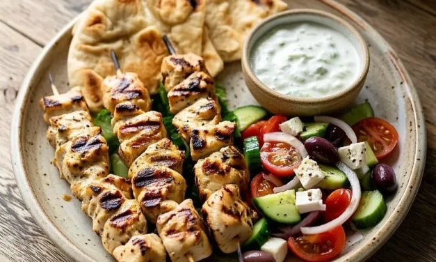 Healthy Greek Chicken Souvlakis