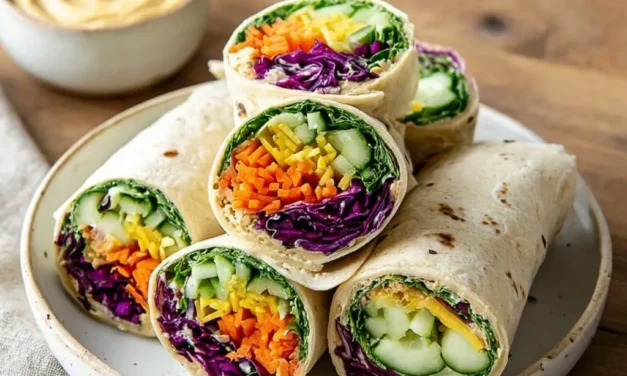 Rainbow Veggie Wraps with Hummus