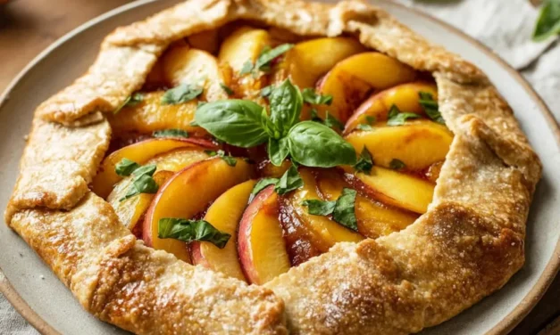 Rustic Peach and Basil Galette