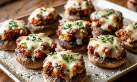 Spicy Sausage Stuffed Mushrooms