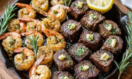 Surf and Turf Steak Bites with Garlic Butter