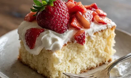 Tres Leches Cake with Fresh Strawberry Topping
