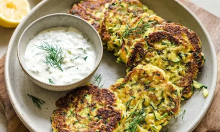 Zucchini Fritters with Garlic Yogurt Sauce