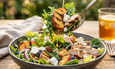 Grilled Peach & Feta Chicken Salad