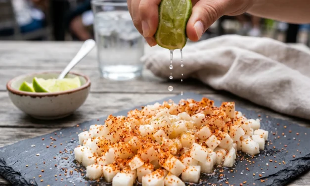 Jicama and Tajin Caviar